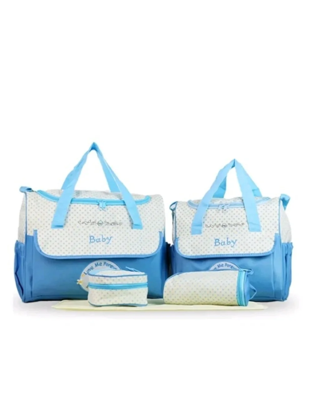Pink Baby Diaper Bag Set with Matching Accessories 5psc